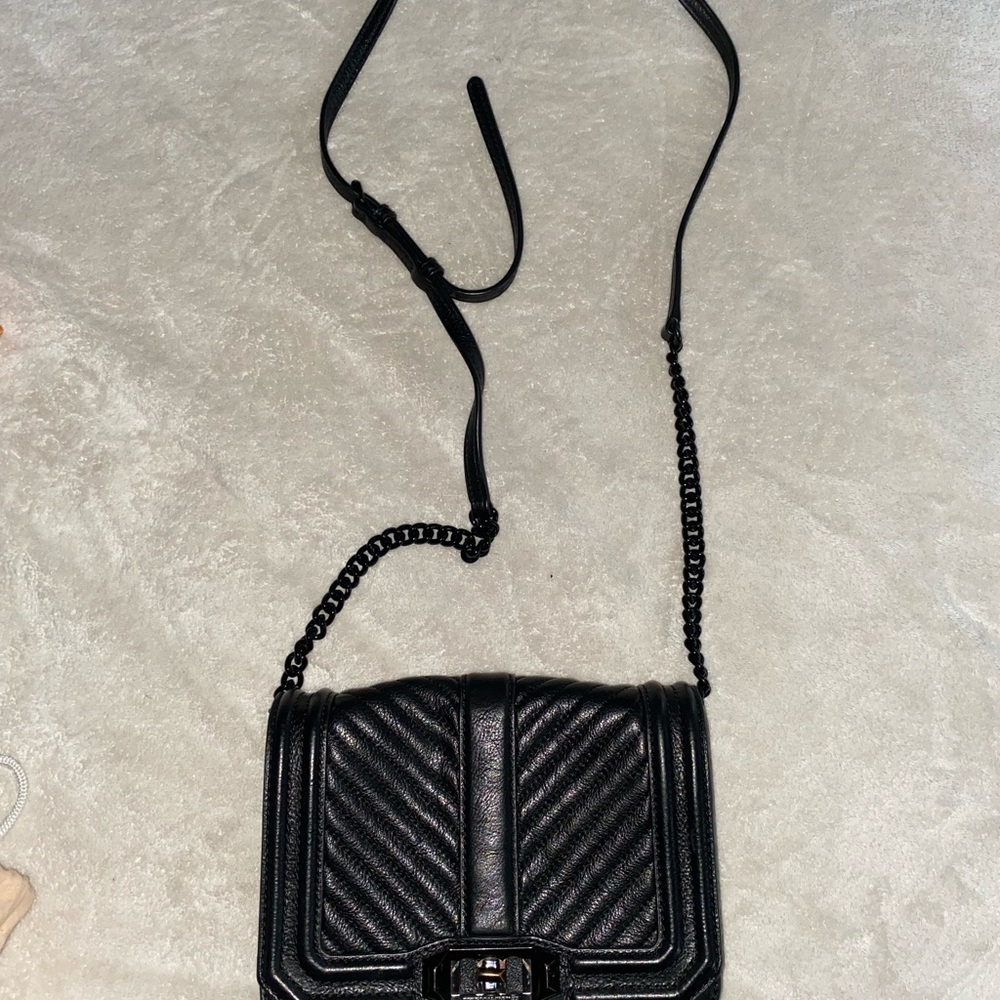 Black Quilted Leather Crossbody Bag